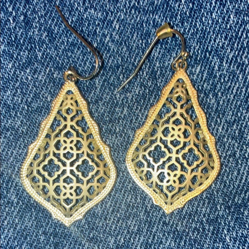 Kendra Scott Gold Filigree Earrings - Picture 2 of 7